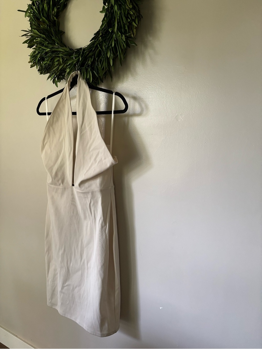 Babaton Cream Backless Halter Dress